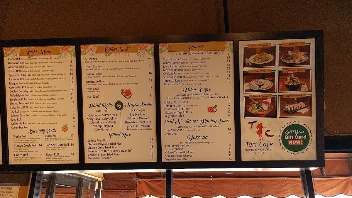 Teri Cafe Menu - Image 1